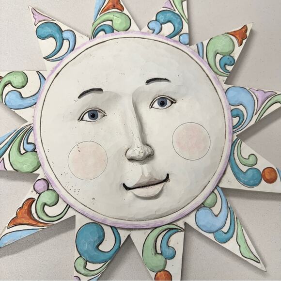 Jim Shore 2012 Outdoor Collection Apollo Sun Wall Hanging Garden Decor Pastel - Picture 3 of 8